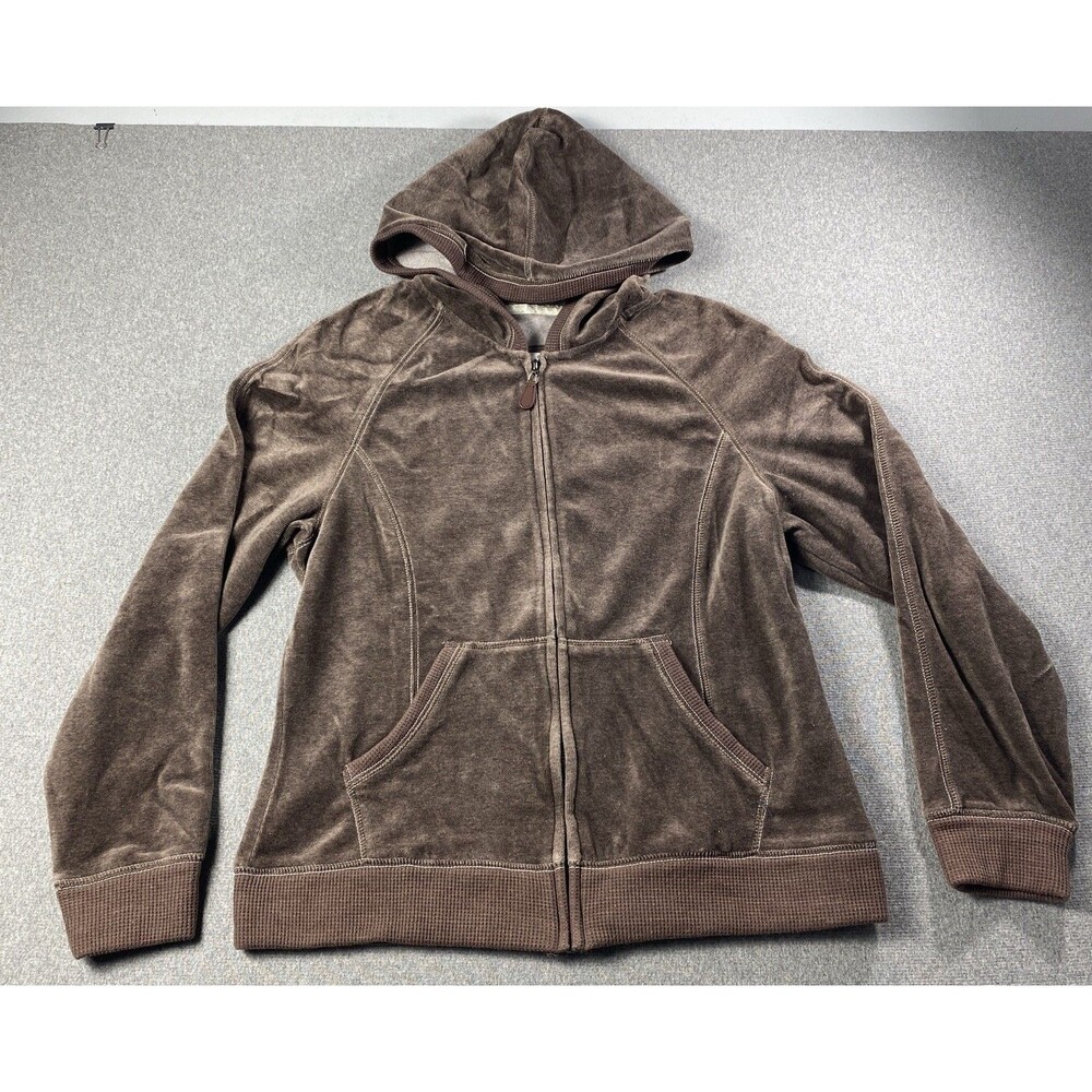 Vintage FU-DA Brown Velvet Hoodie Sz M